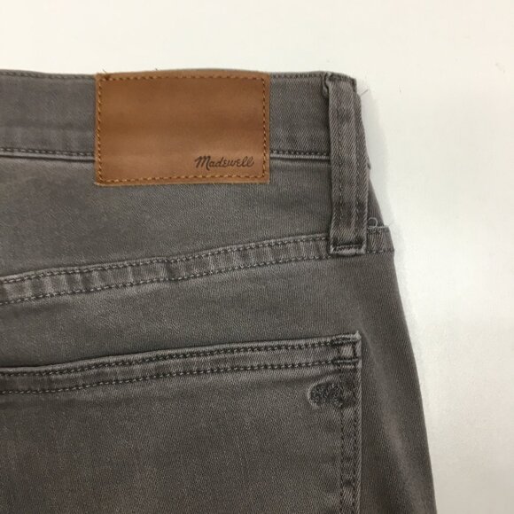 MADEWELL Gray 9" High Rise Skinny Raw Edge Hem 5 Pocket Logo Hardware Jeans - Picture 12 of 13